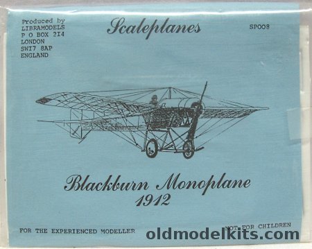 Libramodels 1/72 Blackburn Monoplane 1912 - Bagged, SP008 plastic model kit